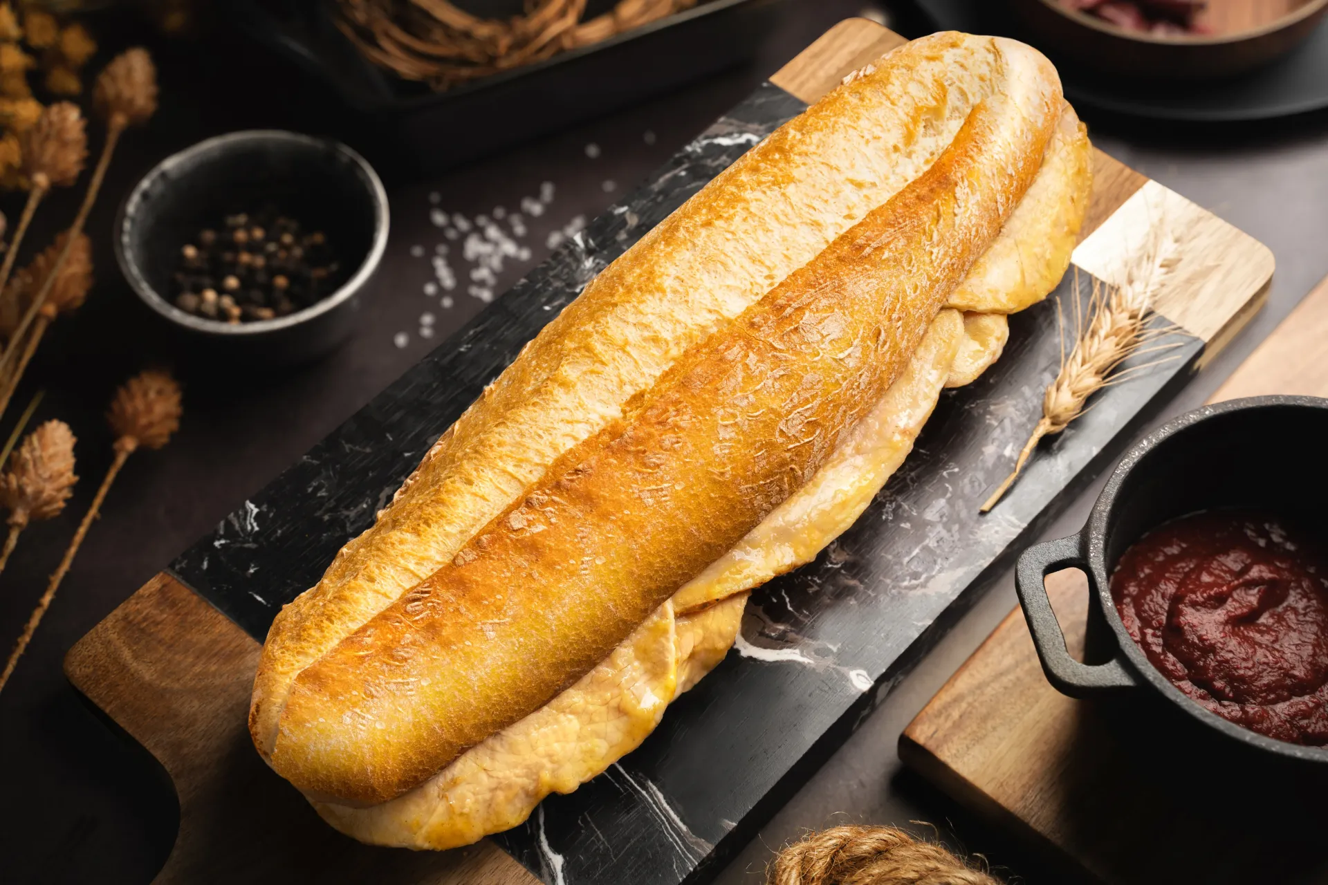 Bocadillo jamón asado Coren El de Castañas